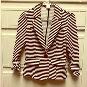 Women’s Black and White Striped Blazer